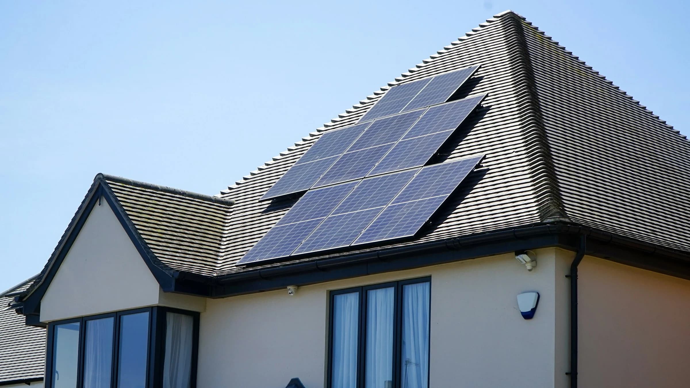 Solar panel installation on residential building for IoT monitoring